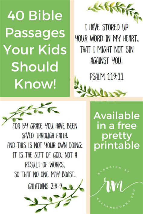 40 Essential Scripture Passages in a Pretty Free Printable - Plus Some Tips on Memorizing Bible ...