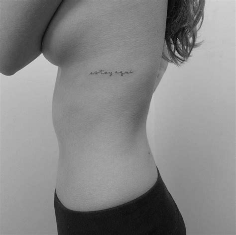 “Estoy aquí” tattoo on the left ribcage. in 2021 | Spanish tattoos, Tattoo quotes, Spanish ...