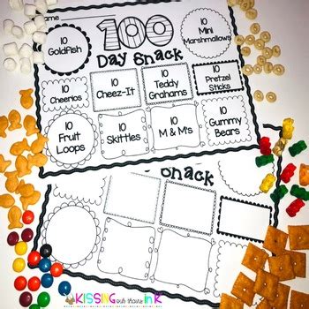 100th Day of School Editable Snack Mat | TpT