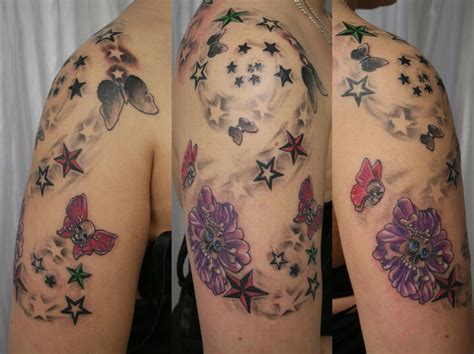 Girly Skull Butterfly TaT by 2Face-Tattoo on DeviantArt