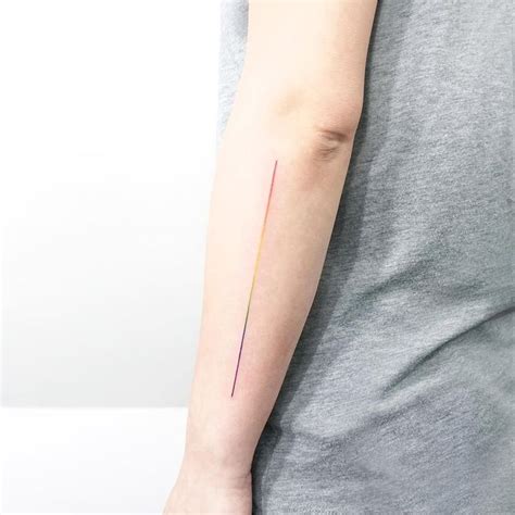 Rainbow line tattoo by tattooist_ida | Line tattoos, Rainbow tattoos, Minimalist tattoo