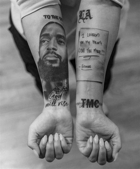 Lauren London Tattoo Love Note From Nipsey Hussle (Pic) in 2021 | Lauren london, London tattoo ...