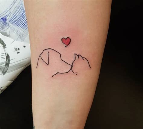 Cat And Dog Tattoo, Small Dog Tattoos, Tattoos For Dog Lovers, Tattoos For Women Small, Cat ...