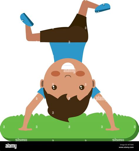 cartoon boy upside down over white background, colorful design. vector illustration Stock Vector ...