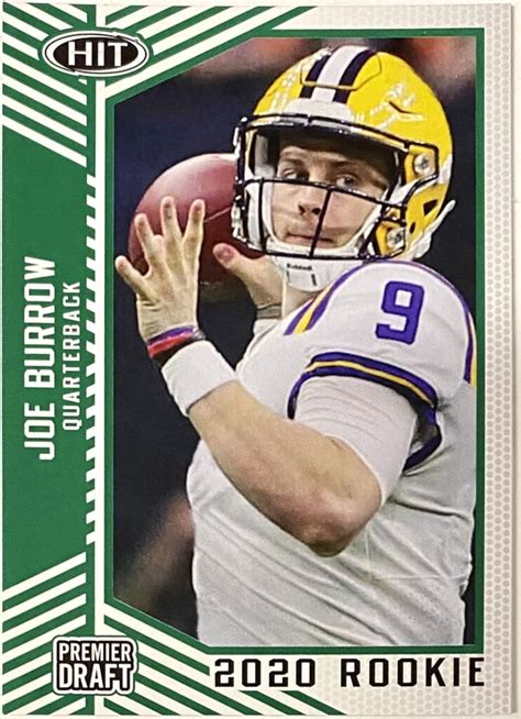 Joe Burrow 2020 Sage Hit LSU Tigers Football Premier Draft Green Rookie Card – KBK Sports