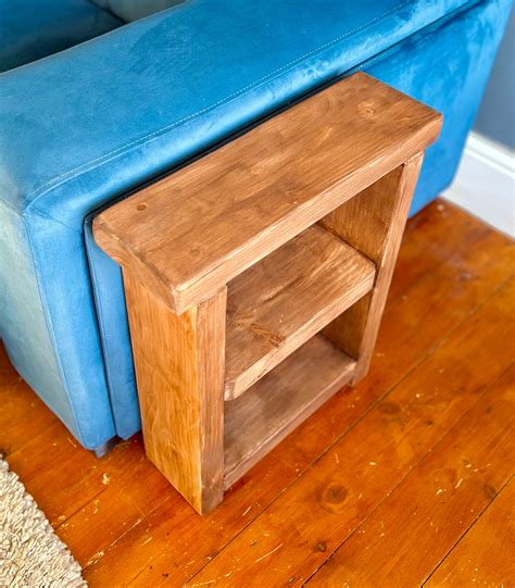 Solid Wood End Table Narrow Side Table Rustic End Table Wooden End Table Sofa Table Narrow ...
