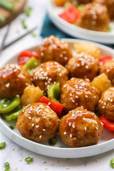 Easy Teriyaki Pineapple Chicken Meatballs | Recipe | Chicken meatball recipes, Teriyaki ...