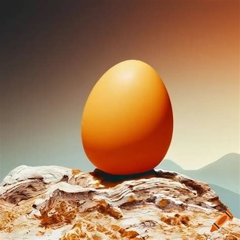 Eggs on mountain landscape on Craiyon
