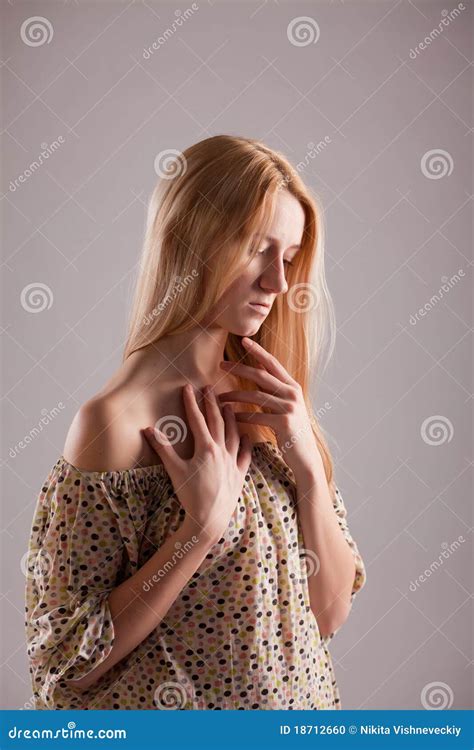 Hands at chest stock photo. Image of female, depression - 18712660