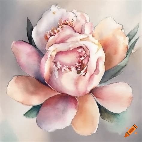 Neutral and pastel spring flowers in watercolor on Craiyon