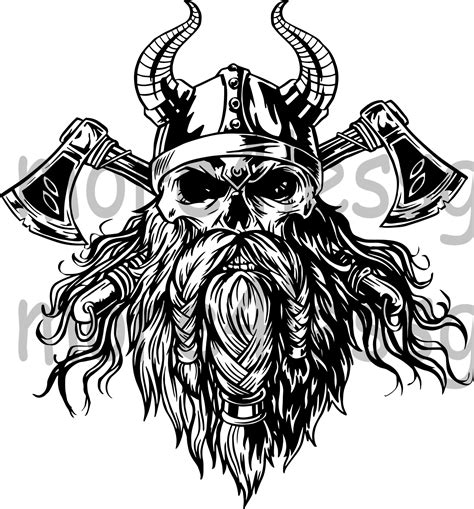 Viking Skull Face file SVG Instant DownloadLaser | Etsy