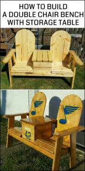 outdoor space by building this double chair bench with table | Storage chair, Chair bench, Diy ...
