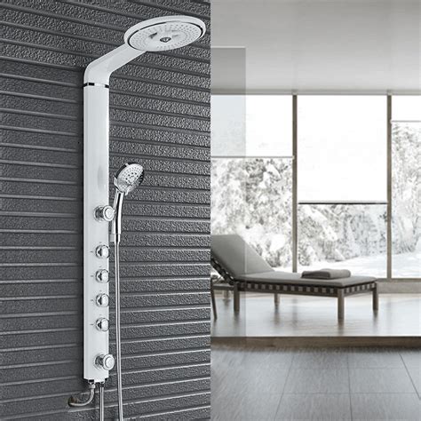 White/Black Bathroom Shower Set Rain Shower Head Bathroom Shower Faucet ...