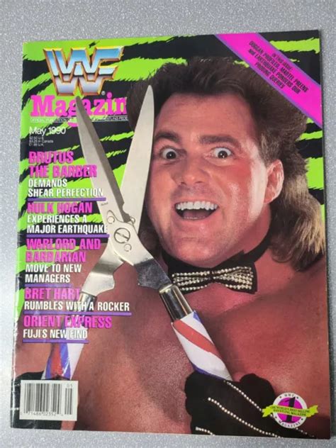 WWF MAGAZINE MAY 1990 Hulk Hogan Earthquake Bret Hart Fuji Brutus the Barber $10.00 - PicClick