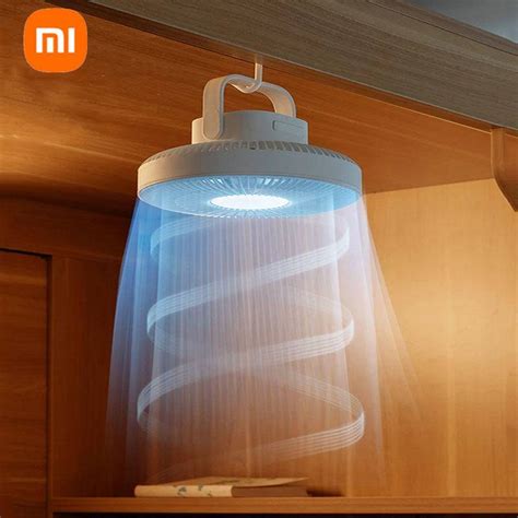 Xiaomi Summer Air Cooler Fan with LED Lamp Remote Control Rechargeable USB Power Bank Ceiling ...