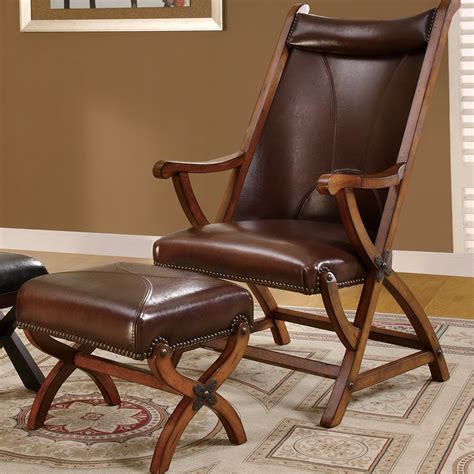 Leather Accent Chair With Ottoman – The Urban Decor