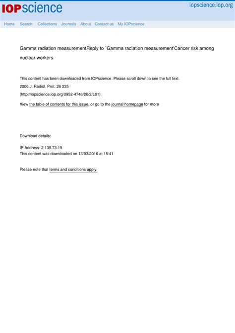 (PDF) Gamma radiation measurement