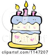 Cartoon of a Birthday Cake with Candles - Royalty Free Vector Clipart by lineartestpilot #1147209