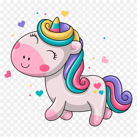 Cute baby unicorn illustration on transparent background PNG - Similar PNG