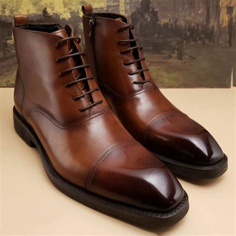 Men's Boots Shoes Genuine Leather Non-Slip Work Boots Fashion Designer ...