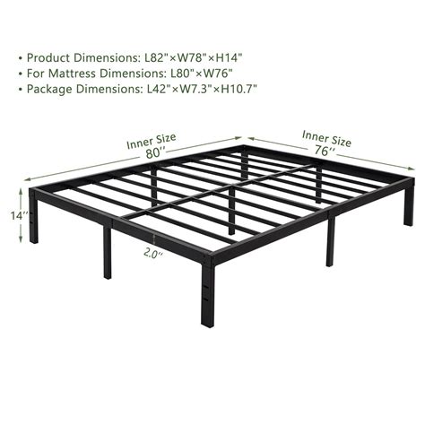 45Min 14 Inch Platform Bed Frame/Easy Assembly Mattress Foundation/3000lbs Heavy Duty Steel Slat ...