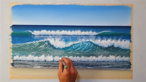 Painting a Beach Wave / Acrylic Painting Time Lapse Demonstration - YouTube