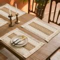 Burlap Cotton Fringe Placemats for Dining Table Decor Farmhouse Heat ...