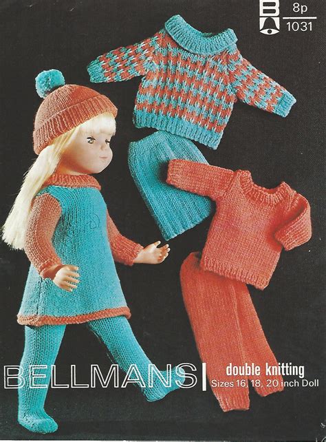 Vintage Dolls Knitting Pattern 16 18 20 Inch Doll Instant - Etsy UK