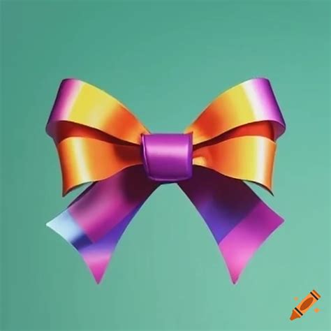 Rainbow ribbon bow