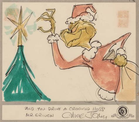 ANIMATION ART Group of four Chuck Jones storyboards from How the Grinch ...