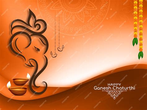 Free Vector | Religious happy ganesh chaturthi indian festival ...