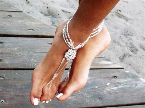 Barefoot Sandals Anklet Beach Wedding Barefoot Sandals - Etsy