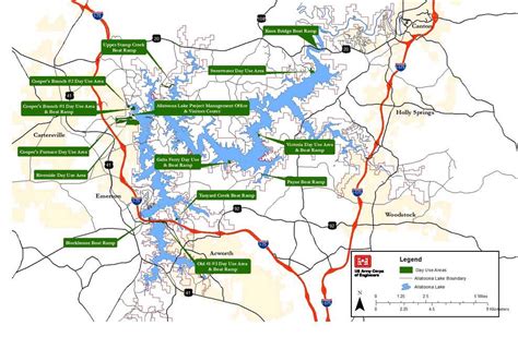 Allatoona Lake Day Use Parks Boat Ramps - Lake Allatoona, Ga. - Information Guide