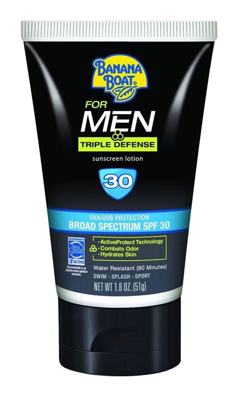 Banana Boat Sunscreen for Men Triple Defense Broad Spectrum Sun Care Sunscreen Lotion - SPF 30 ...