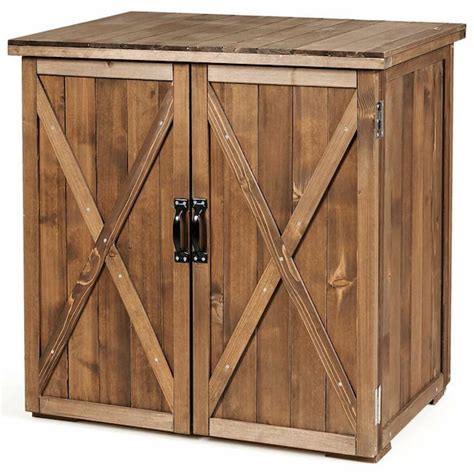 Gymax 30.5 in. W x 22 in. D x 28.5 in. H Outdoor Wooden Storage Shed ...