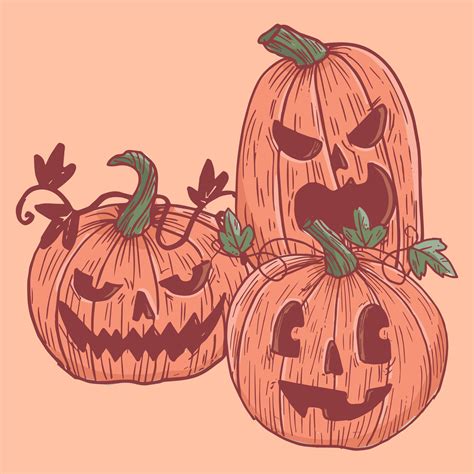 Vintage Halloween Pumpkin Clip Art