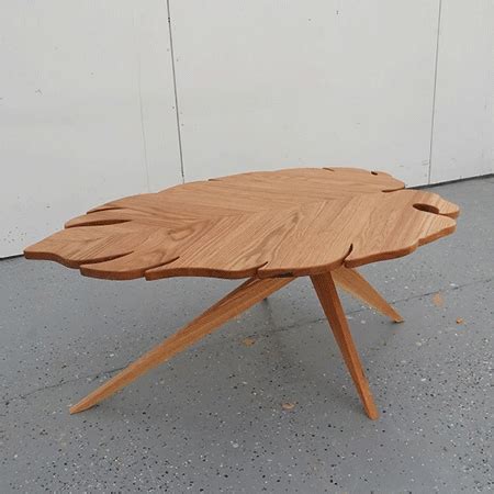 DIY Wood Coffee Table with Leaf Design