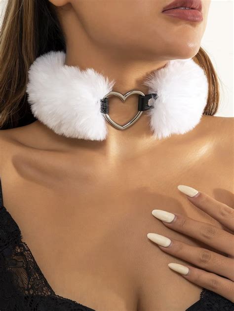 Heart Decor Fluffy Choker in 2023 | Chokers, Heart decorations, Jewelry ...