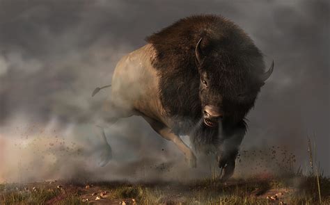 Charging Bison Digital Art by Daniel Eskridge - Fine Art America