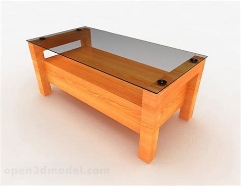 Home Wooden Glass Coffee Table Furniture Free 3d Model - .Max - Open3dModel