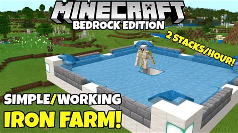 Minecraft Bedrock: Simple Iron Farm! Up To 2 Stacks/hr! Village And Pillage Update - YouTube