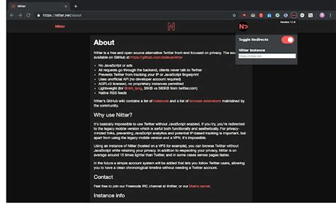 Nitter Redirect - Chrome Web Store