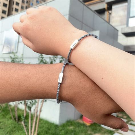 Engravable Cute Matching Bracelets For Couples