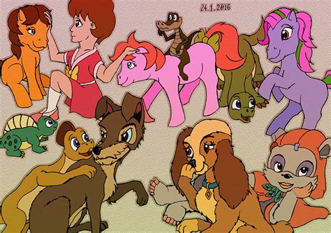Random cartoon characters digitally coloured by elfman83ml on DeviantArt