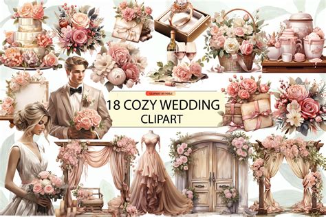 Cozy Wedding Decorations Clipart Bundle Graphic by Ak Artwork · Creative Fabrica