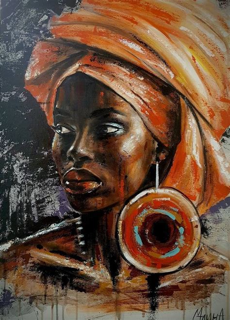 African Woman Painting | African art paintings, Black art painting, Africa art