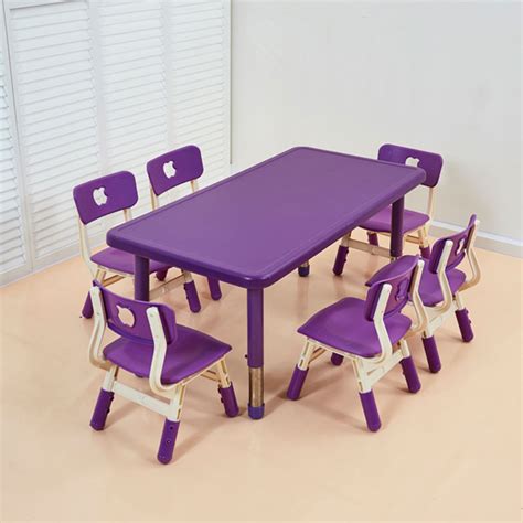 Plastic Six-person Rectangular Table (Stainless Steel Lifting Feet ...