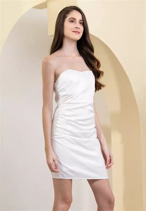 Buy Zalora Studios Gathered Tube Dress 2024 Online | ZALORA Philippines