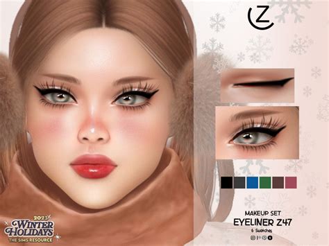 ZENX-MAKEUP SET-EYELINER Z47 in 2024 | Sims 4 cc makeup, Makeup cc, Makeup set