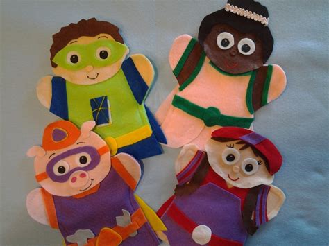 Super Why Felt hand Puppets by puppetmaker, Puppets